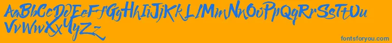 Lucky Dream Demo Font – Blue Fonts on Orange Background