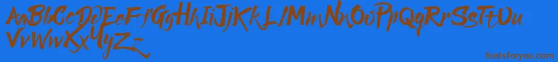 Lucky Dream Demo Font – Brown Fonts on Blue Background