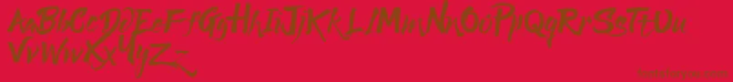 Fonte Lucky Dream Demo – fontes marrons em um fundo vermelho