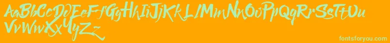 Lucky Dream Demo Font – Green Fonts on Orange Background