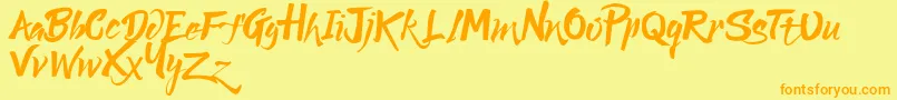 Lucky Dream Demo Font – Orange Fonts on Yellow Background