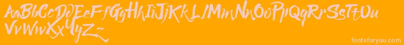Lucky Dream Demo Font – Pink Fonts on Orange Background
