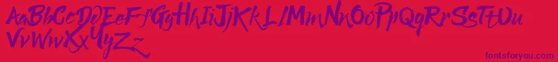 Lucky Dream Demo-Schriftart – Violette Schriften auf rotem Hintergrund