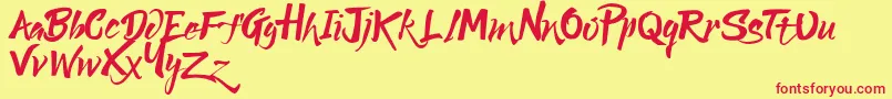 Fonte Lucky Dream Demo – fontes vermelhas em um fundo amarelo