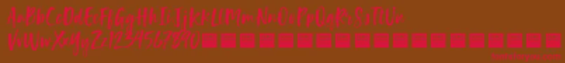 Lucky Turns   Demo Font – Red Fonts on Brown Background