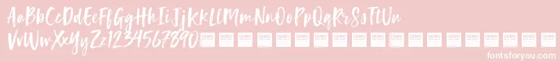Fonte Lucky Turns   Demo – fontes brancas em um fundo rosa