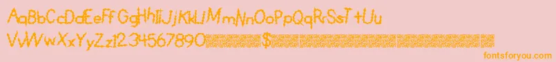 LuckyDiamonds Font – Orange Fonts on Pink Background