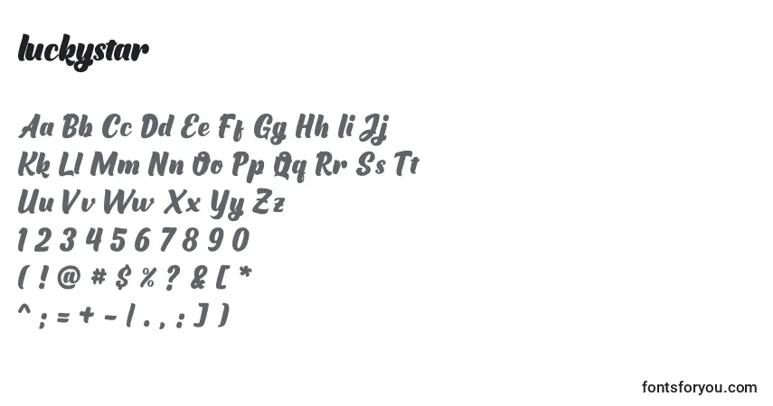 Schriftart Luckystar – Alphabet, Zahlen, spezielle Symbole