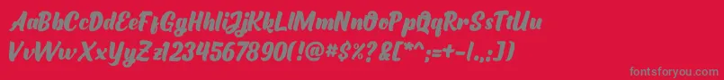 luckystar Font – Gray Fonts on Red Background