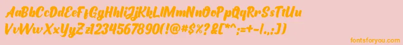 luckystar Font – Orange Fonts on Pink Background