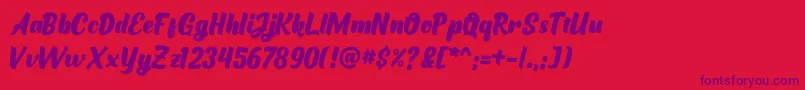 luckystar Font – Purple Fonts on Red Background