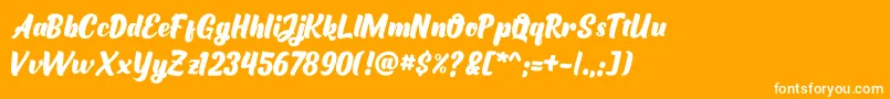 luckystar Font – White Fonts on Orange Background