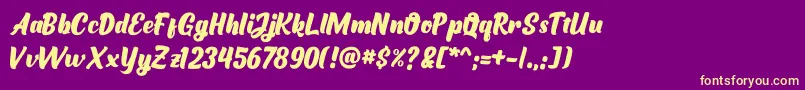 luckystar Font – Yellow Fonts on Purple Background