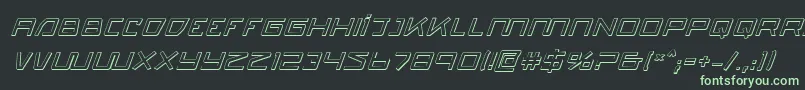 フォントQuasitron3Di – 黒い背景に緑の文字