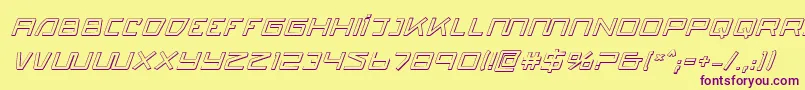 Quasitron3Di Font – Purple Fonts on Yellow Background