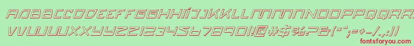 Quasitron3Di Font – Red Fonts on Green Background