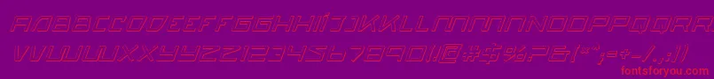 Quasitron3Di-Schriftart – Rote Schriften auf violettem Hintergrund