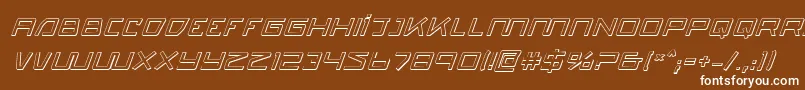 フォントQuasitron3Di – 茶色の背景に白い文字