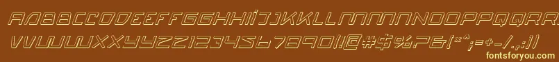 Quasitron3Di Font – Yellow Fonts on Brown Background