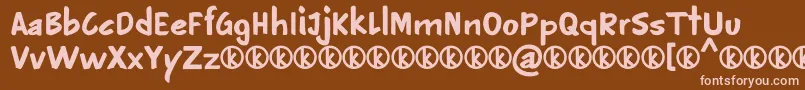 フォントLuckystrikes – 茶色の背景にピンクのフォント