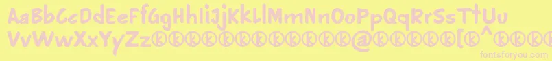 フォントLuckystrikes – ピンクのフォント、黄色の背景