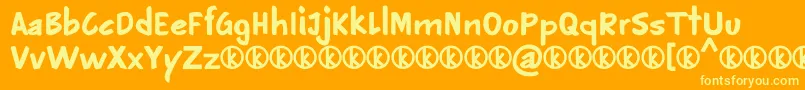 Luckystrikes Font – Yellow Fonts on Orange Background