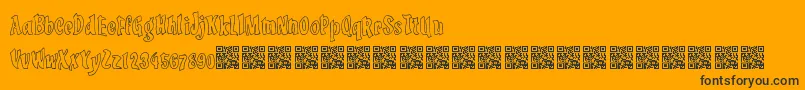 LuckyTricks-Schriftart – Schwarze Schriften auf orangefarbenem Hintergrund