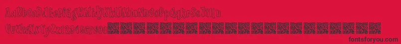 LuckyTricks-Schriftart – Schwarze Schriften auf rotem Hintergrund