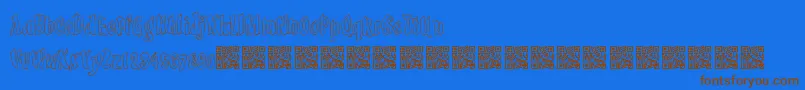LuckyTricks Font – Brown Fonts on Blue Background