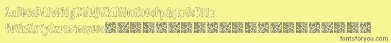 LuckyTricks-Schriftart – Graue Schriften auf gelbem Hintergrund