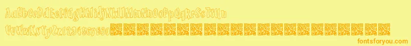 LuckyTricks Font – Orange Fonts on Yellow Background