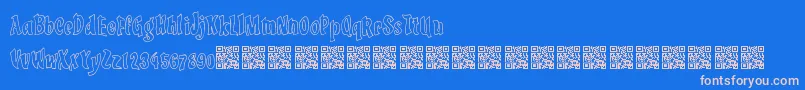 LuckyTricks-Schriftart – Rosa Schriften auf blauem Hintergrund