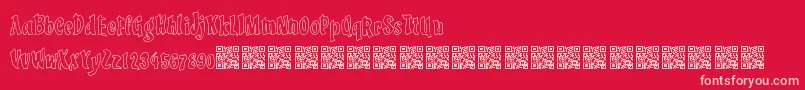 LuckyTricks Font – Pink Fonts on Red Background