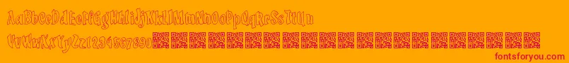 LuckyTricks Font – Red Fonts on Orange Background