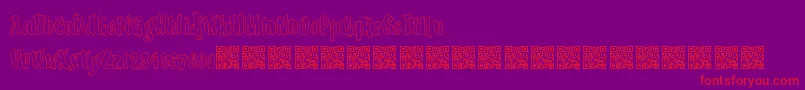 LuckyTricks-Schriftart – Rote Schriften auf violettem Hintergrund
