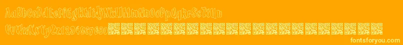 LuckyTricks Font – Yellow Fonts on Orange Background