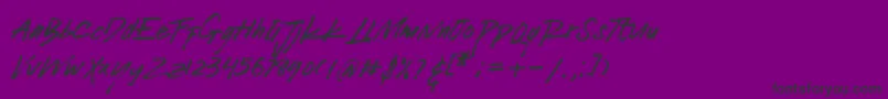 フォントLucy Black – 紫の背景に黒い文字