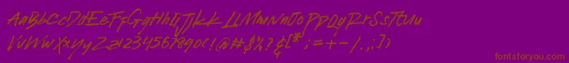 fuente Lucy Black – Fuentes Marrones Sobre Fondo Morado
