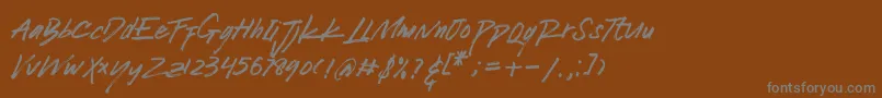 フォントLucy Black – 茶色の背景に灰色の文字