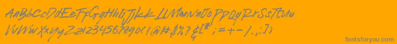 フォントLucy Black – オレンジの背景に灰色の文字
