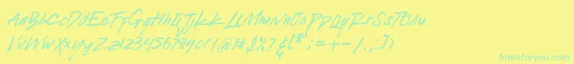 Lucy Black Font – Green Fonts on Yellow Background