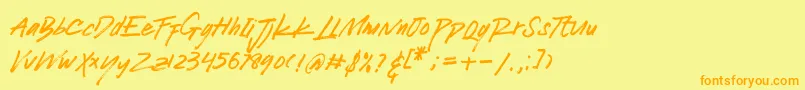 Lucy Black Font – Orange Fonts on Yellow Background