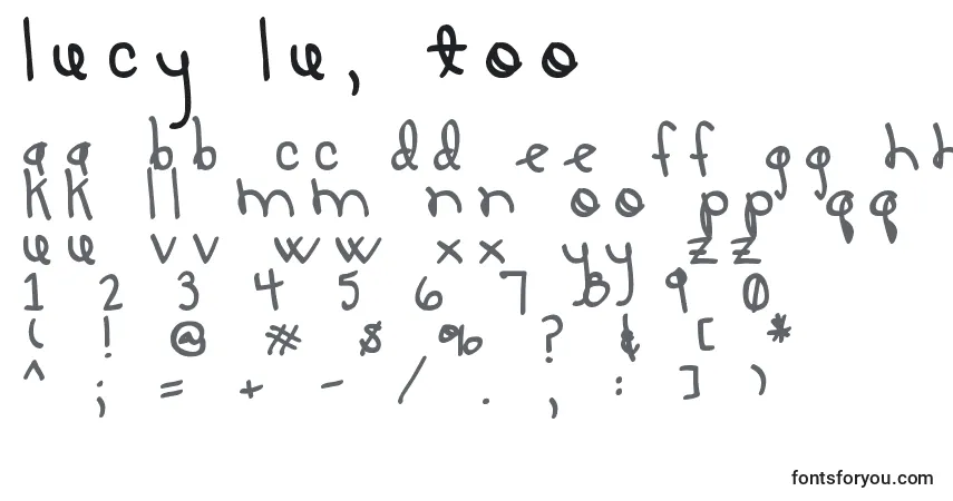 A fonte LUCY LU, TOO – alfabeto, números, caracteres especiais