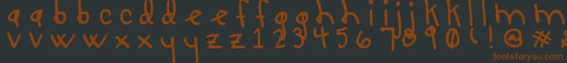 LUCY LU, TOO Font – Brown Fonts on Black Background