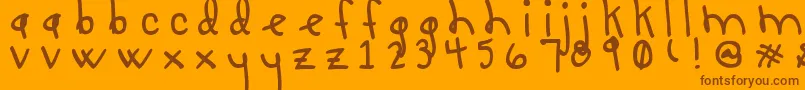 LUCY LU, TOO Font – Brown Fonts on Orange Background