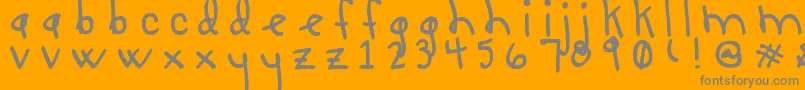 LUCY LU, TOO Font – Gray Fonts on Orange Background