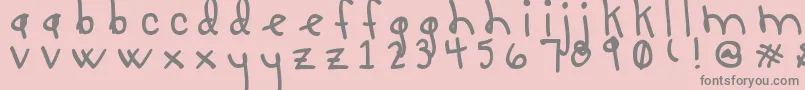 LUCY LU, TOO Font – Gray Fonts on Pink Background