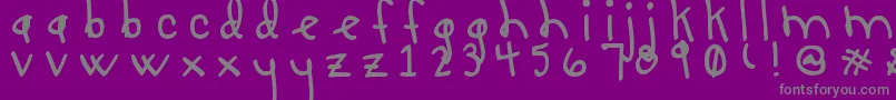 LUCY LU, TOO Font – Gray Fonts on Purple Background