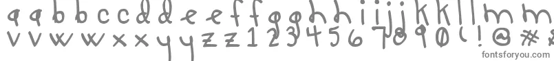 フォントLUCY LU, TOO – 白い背景に灰色の文字