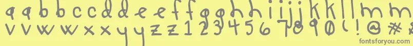 LUCY LU, TOO Font – Gray Fonts on Yellow Background